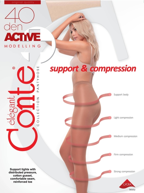 Conte Active ACTIVE 40 Denier Support&Compression Semi-Sheer Pantyhose