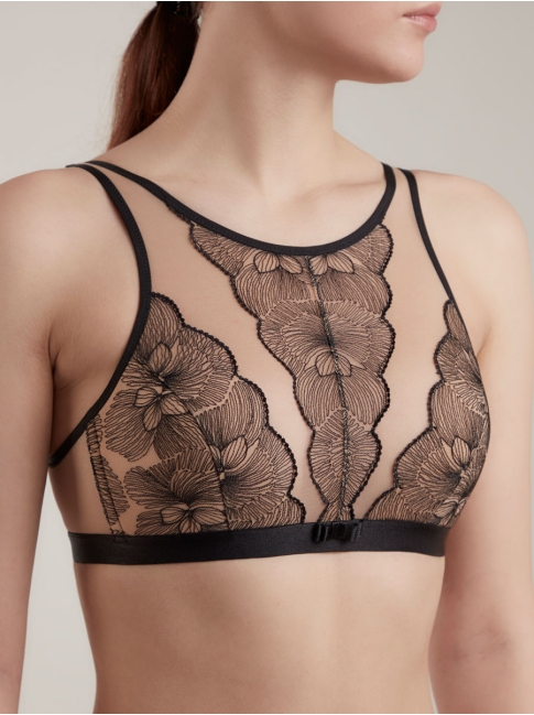 Bralette ALLURE with tattoo-style embroidery