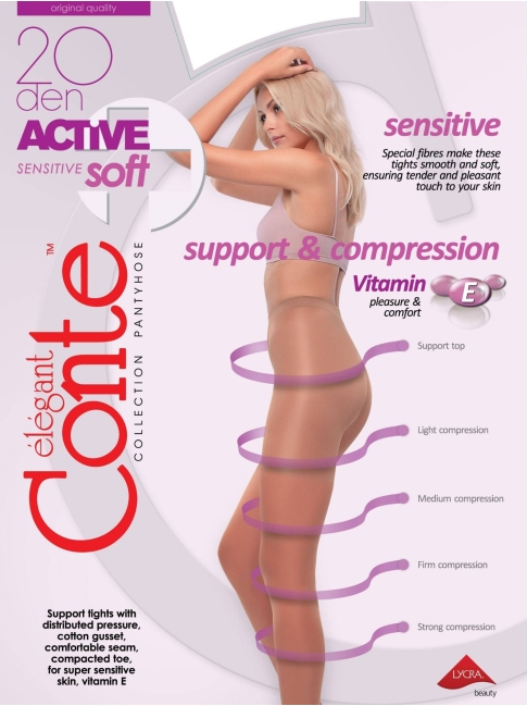 Conte Active ACTIVE SOFT 20 Denier Support&Compression Sheer Pantyhose
