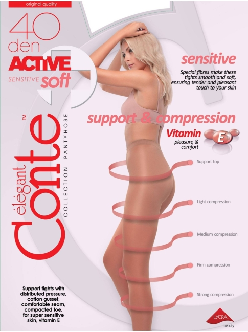 Conte Active ACTIVE SOFT 40 Denier Support&Compression Semi-Opaque Pantyhose