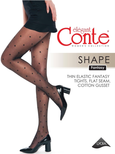 Conte Fantasy SHAPE 20 DEN Geometric, Polka Dot Opaque Pantyhose
