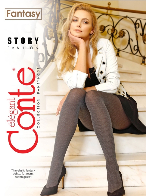 Conte Fantasy STORY 50 DEN Geometric, Knitted, Textured Opaque Tights