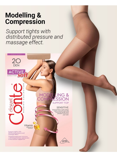 Conte Active ACTIVE SOFT 20 Denier Support&Compression Sheer Pantyhose